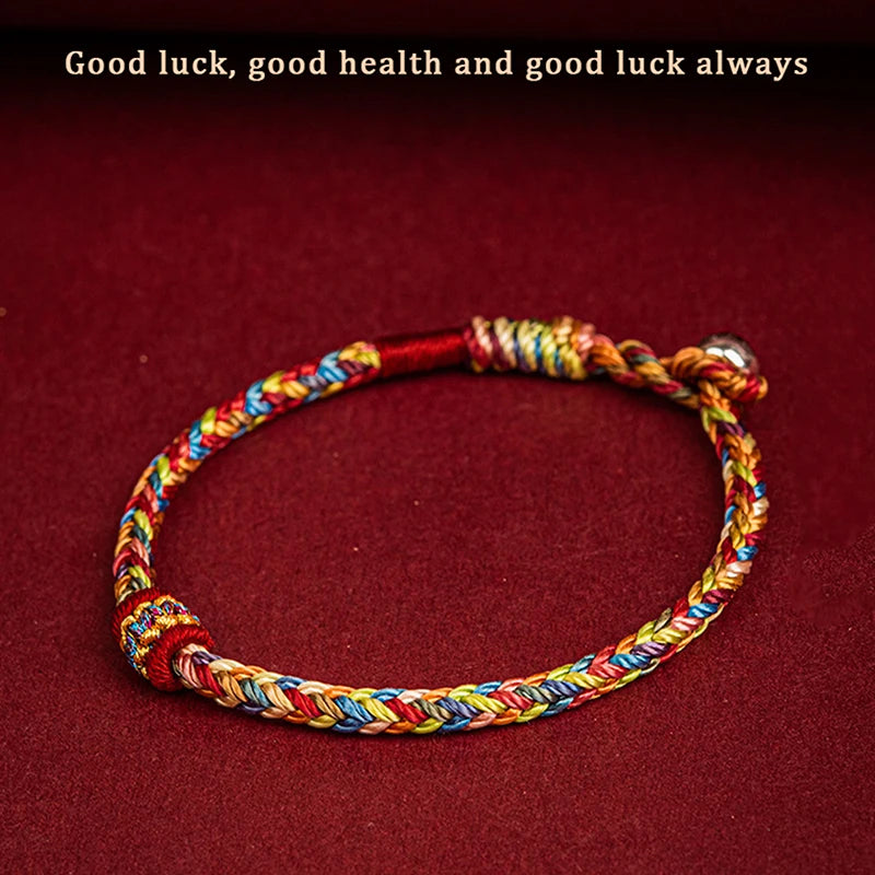 Handmade Braided Bracelet Colorful Thread Good Luck Buddha Knot Bracelet