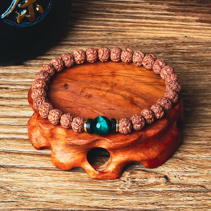 Tiger Eye Beaded Buddha Bracelet Lucky Eye Meditation Bohemian Bracelet