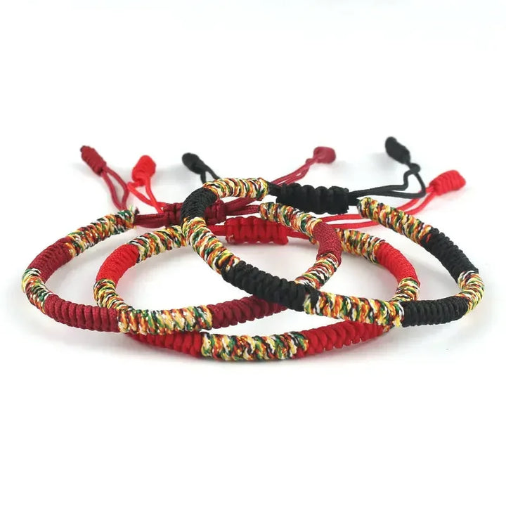 Tibetan Buddhism Braided Matching String Bracelet Kabbalah Lucky Charm Adjustable Knot Rope Bracelet