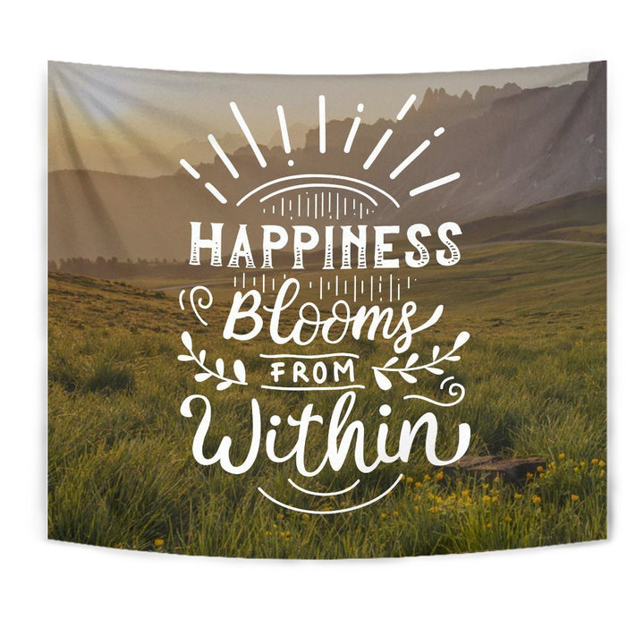 Happiness Blooms from Within Tapestry