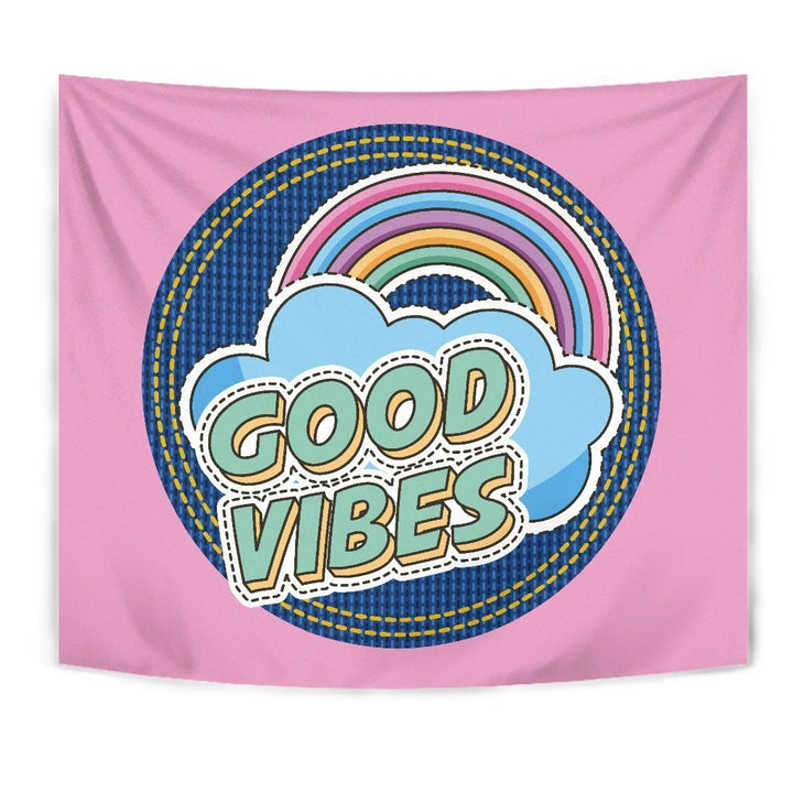 Good Vibes Rainbow Tapestry