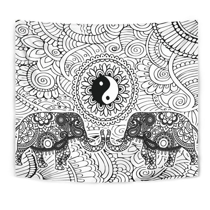 Mandala B&W Tapestry