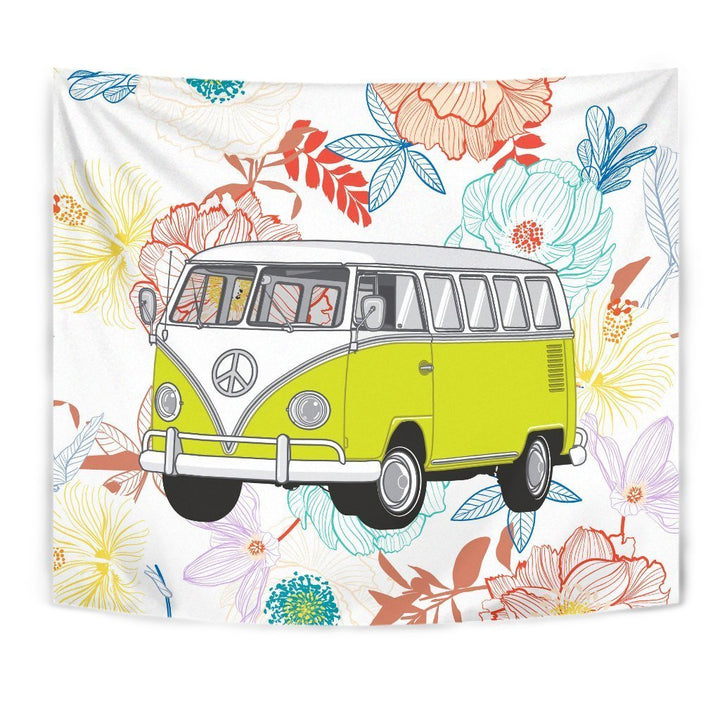 Flower Peace Bus Tapestry