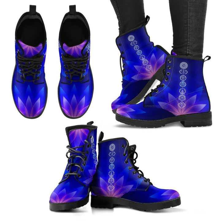 Lotus Chakra Leather Boots