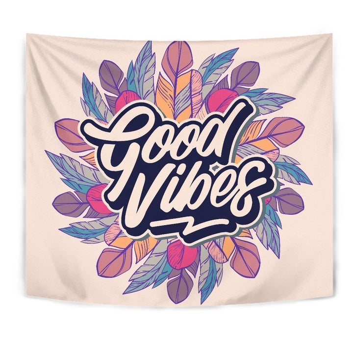 Leaves Good Vibes Tapestry