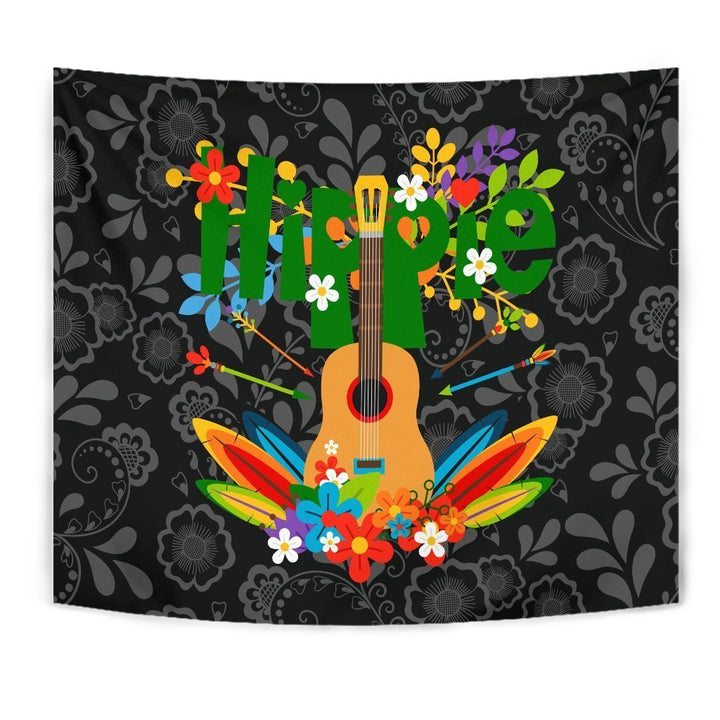 Guitar with Flowers Tapestry