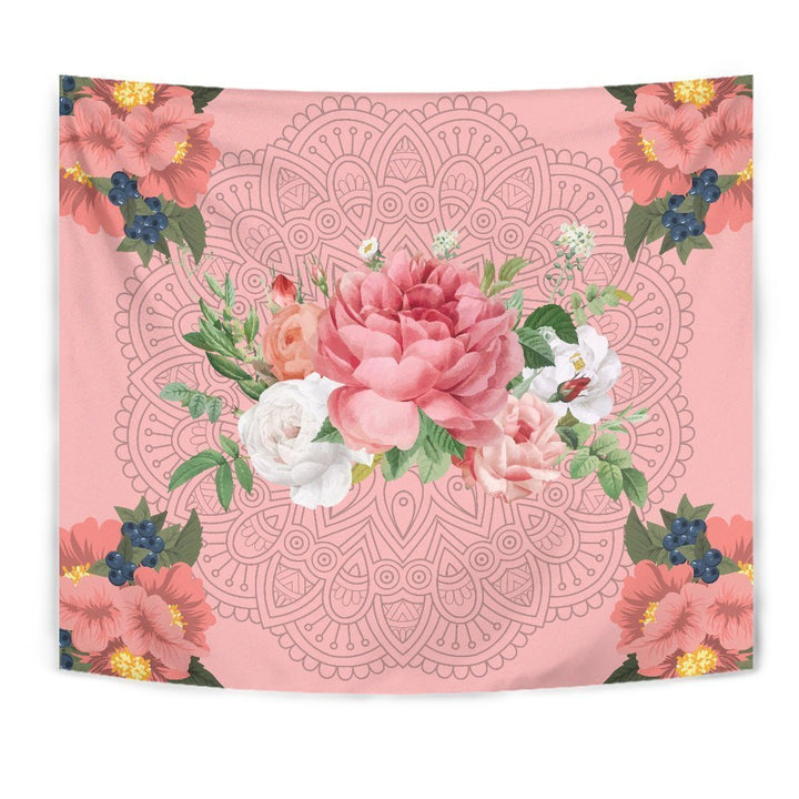Pink Flowers Tapestry