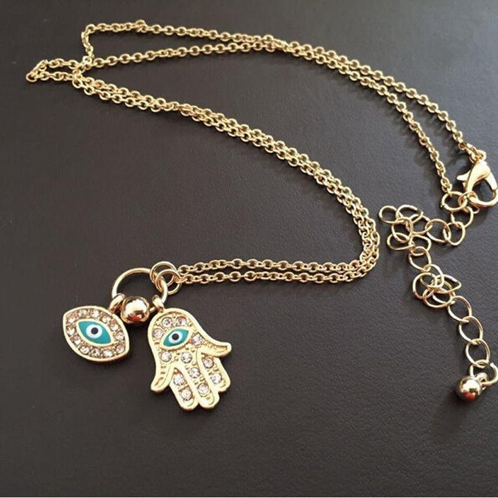 Hand Of Fatima Evil Eye Necklace Women Charm Necklace