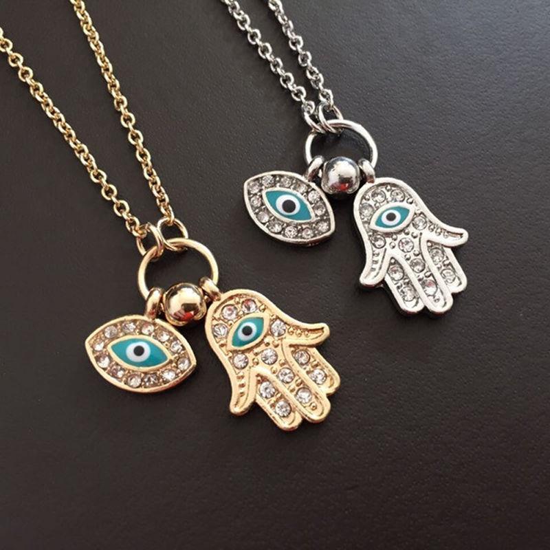 Hand Of Fatima Evil Eye Necklace Women Charm Necklace