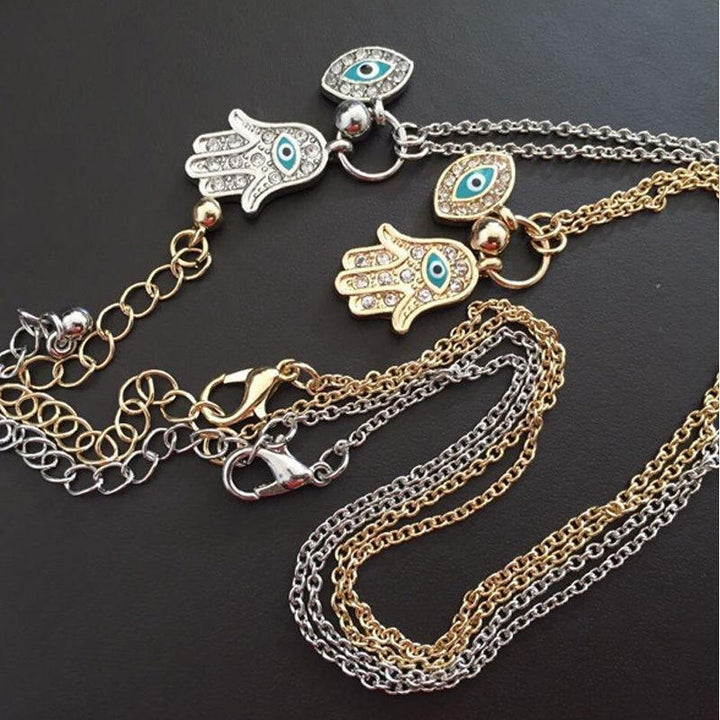 Hand Of Fatima Evil Eye Necklace Women Charm Necklace