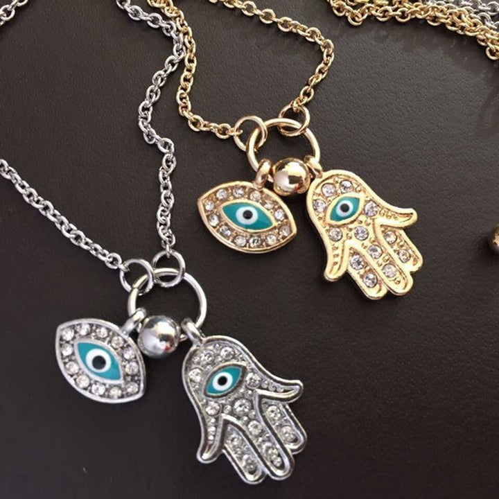 Hand Of Fatima Evil Eye Necklace Women Charm Necklace