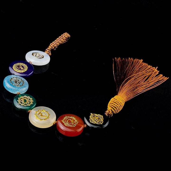 7 Chakra Energy Hanging Ornament Stone Crystals Ornament