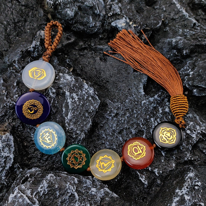 7 Chakra Energy Hanging Ornament Stone Crystals Ornament