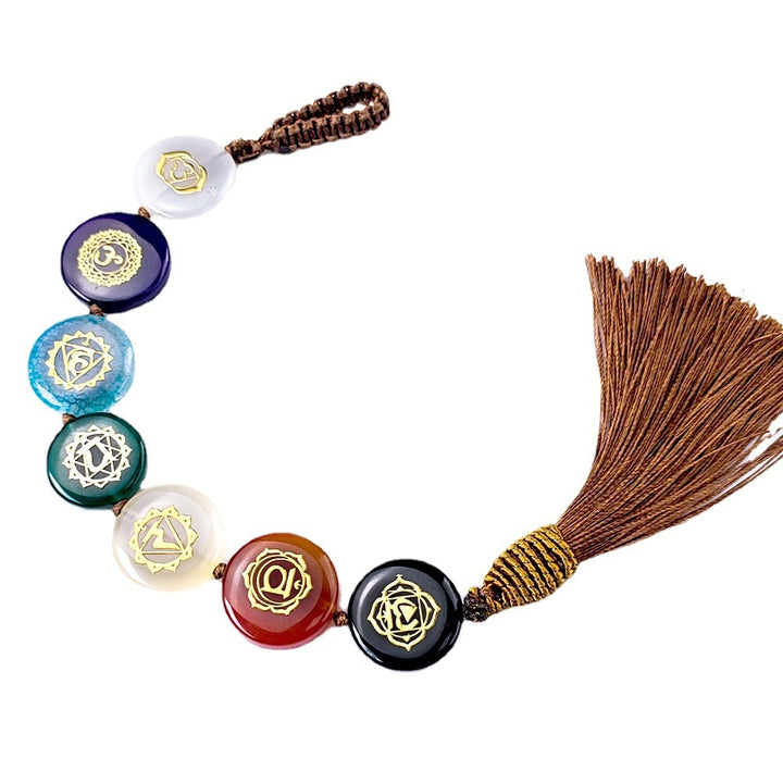 7 Chakra Energy Hanging Ornament Stone Crystals Ornament