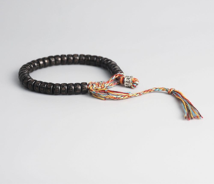 Buddhism Tibetan Hand Braided Lucky Knots Mantra Bracelet Symbol OM Mani Padme Hum Bracelet