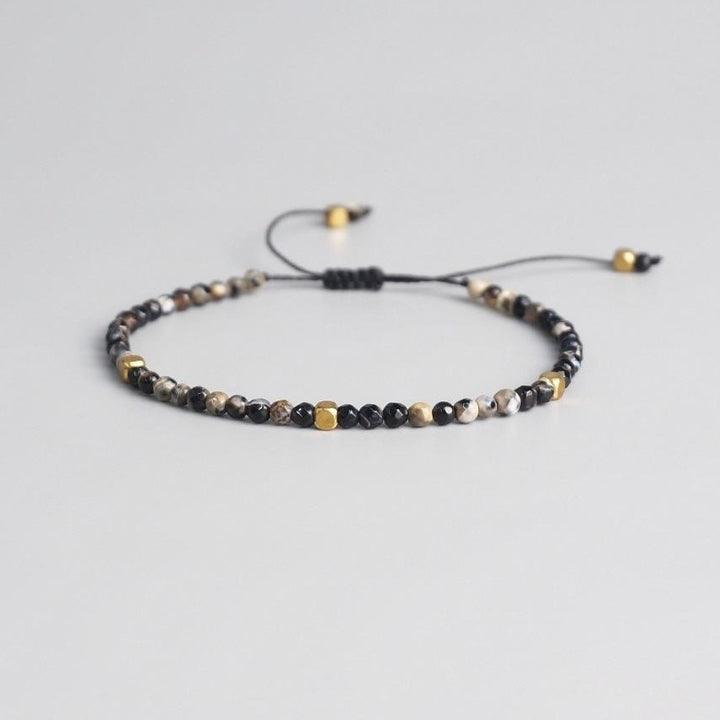 Natural Stone Beads Bracelet Adjustable Copper Chakra Stones