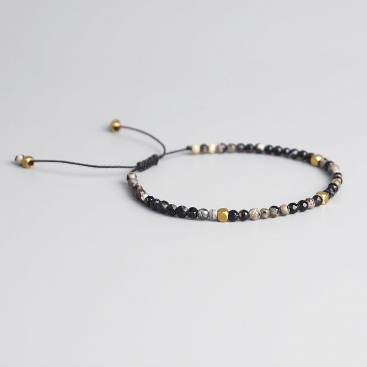 Natural Stone Beads Bracelet Adjustable Copper Chakra Stones
