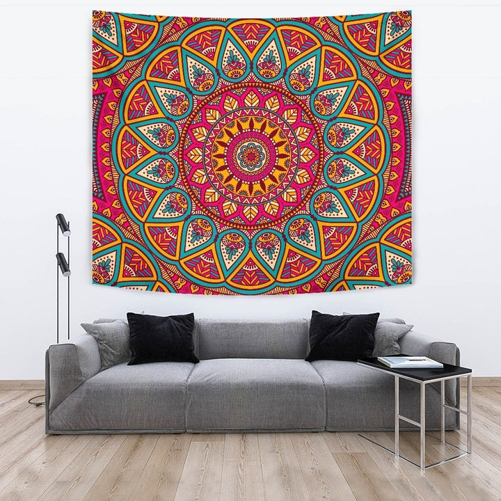 Pink Mandala Tapestry