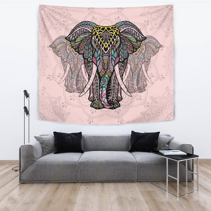 Colorful Elephant Mandala Tapestry