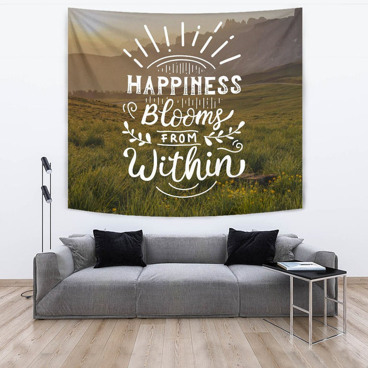 Happiness Blooms from Within Tapestry