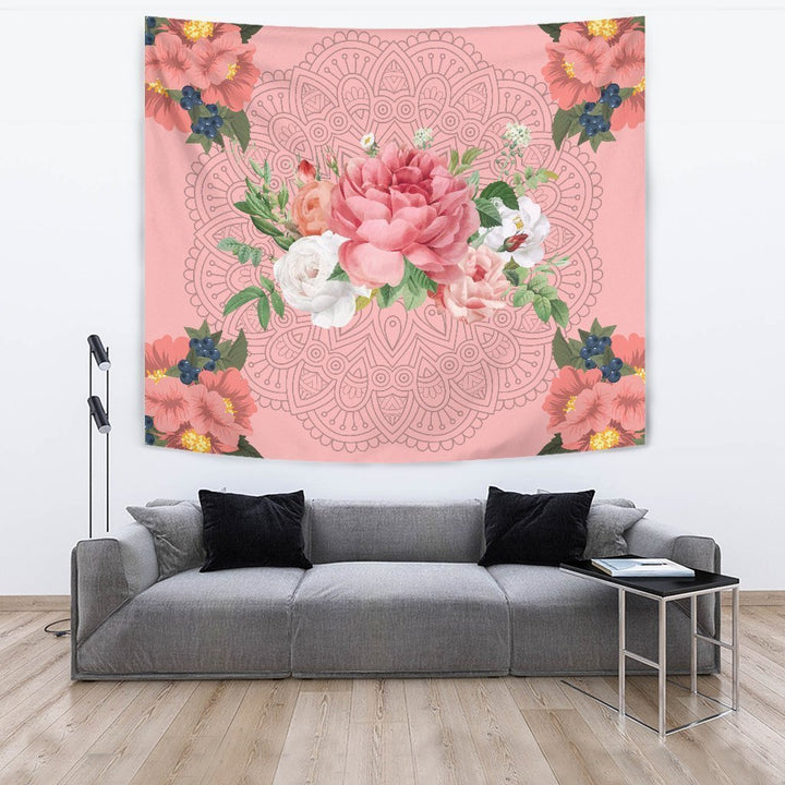 Pink Flowers Tapestry