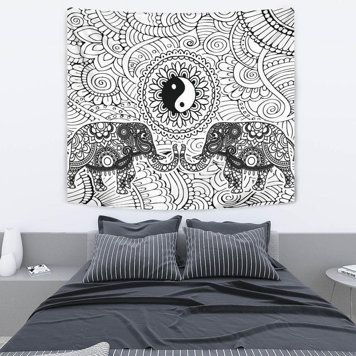 Mandala B&W Tapestry