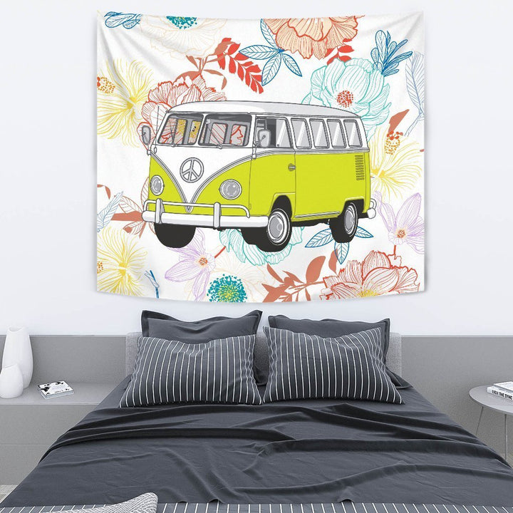 Flower Peace Bus Tapestry