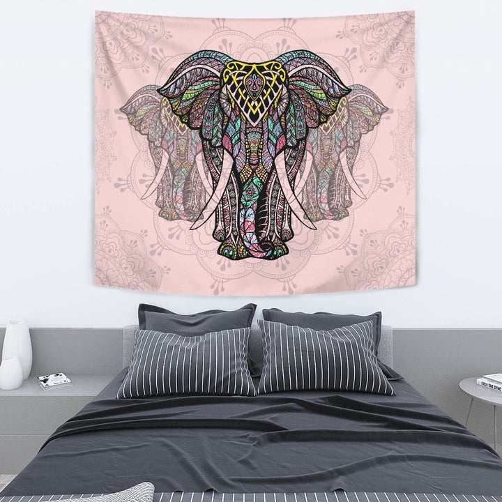 Colorful Elephant Mandala Tapestry