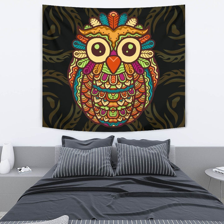 Colorful Owl Tapestry