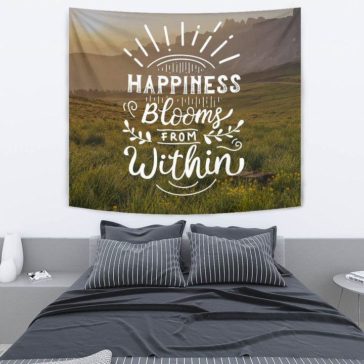 Happiness Blooms from Within Tapestry