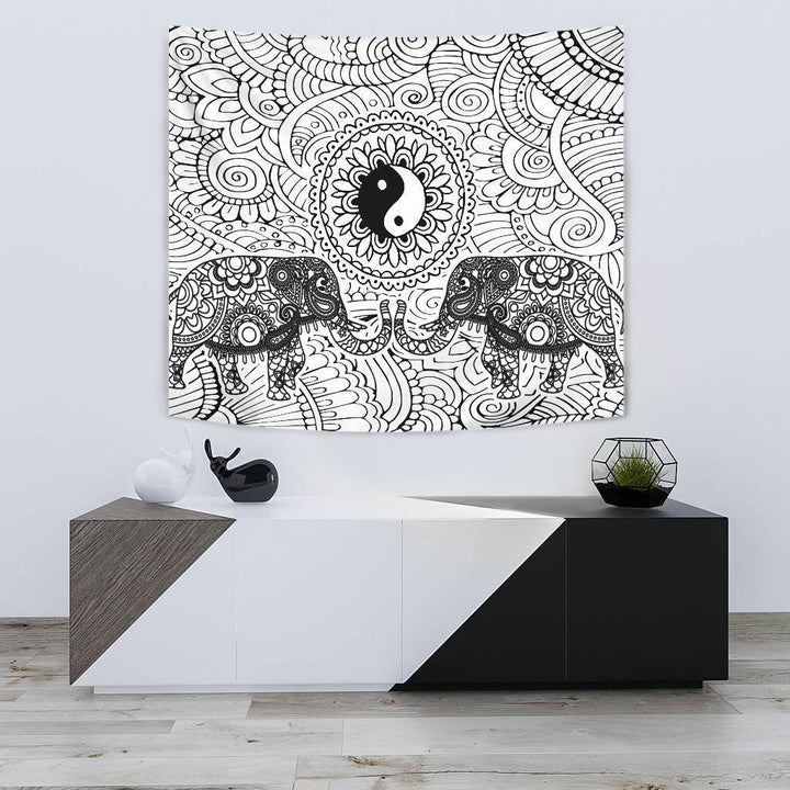 Mandala B&W Tapestry