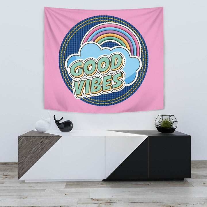Good Vibes Rainbow Tapestry