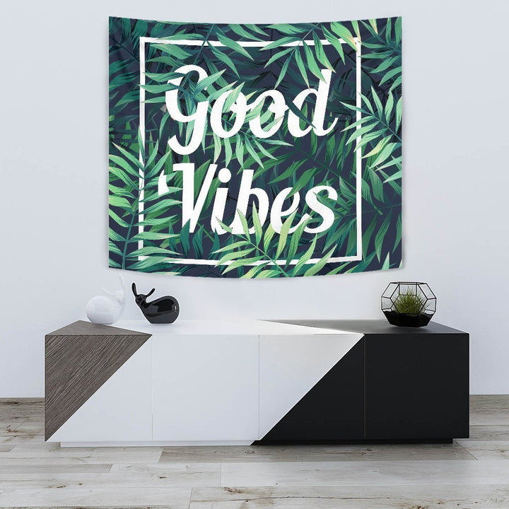 Green Good Vibes Tapestry