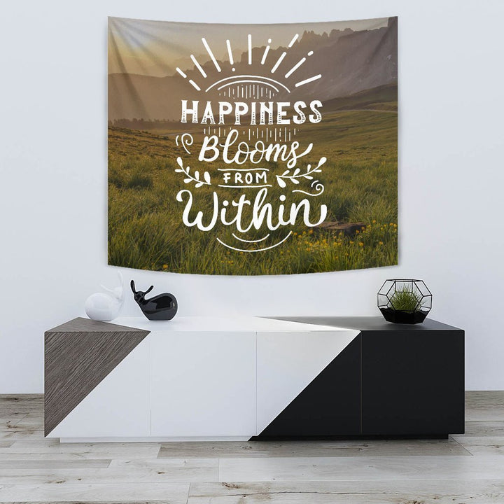 Happiness Blooms from Within Tapestry