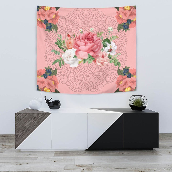 Pink Flowers Tapestry