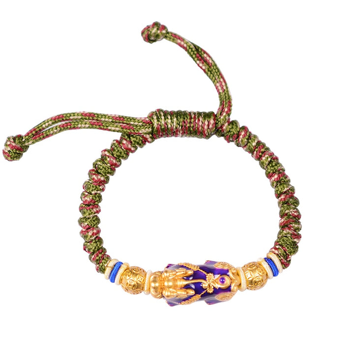 Feng Shui Pixiu Braided Rope Bracelet Lucky Charm Dragon Pi Xiu Knot Bracelet