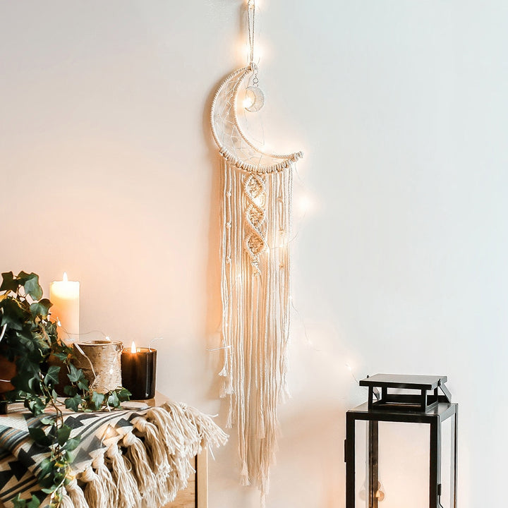 Bohemian Moon Dream Catcher Handmade Beautiful Wall Decor