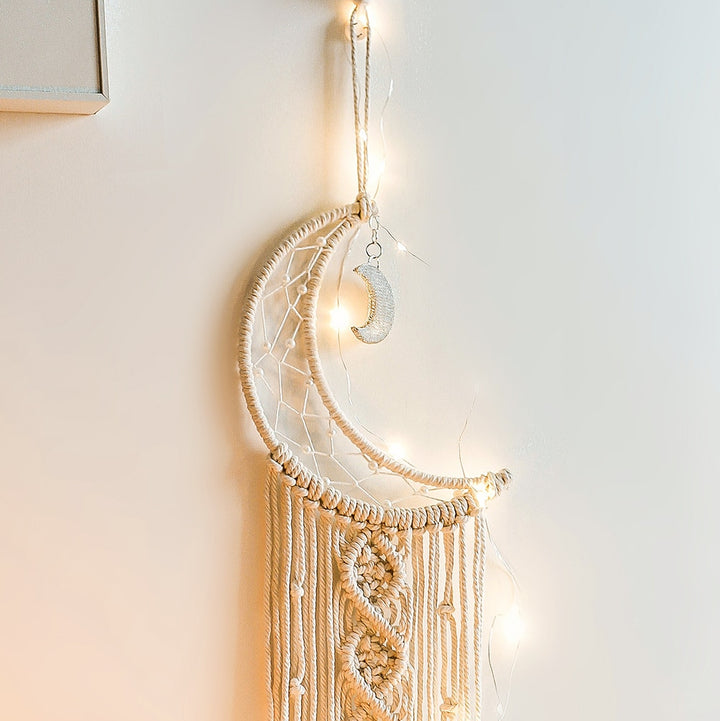 Bohemian Moon Dream Catcher Handmade Beautiful Wall Decor