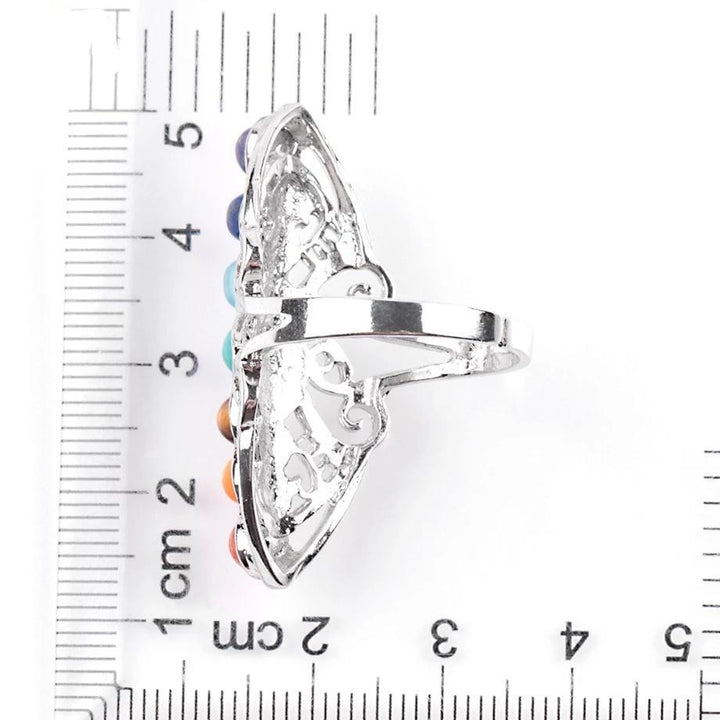 7 Chakra Stone Reiki Ring Gemstone Crystals Jewelry