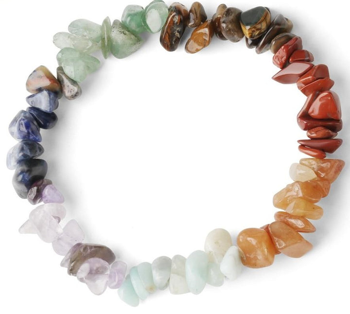 Chipped Gravel Beads Bracelet Buddha Chakra Crystals Lucky Bracelet