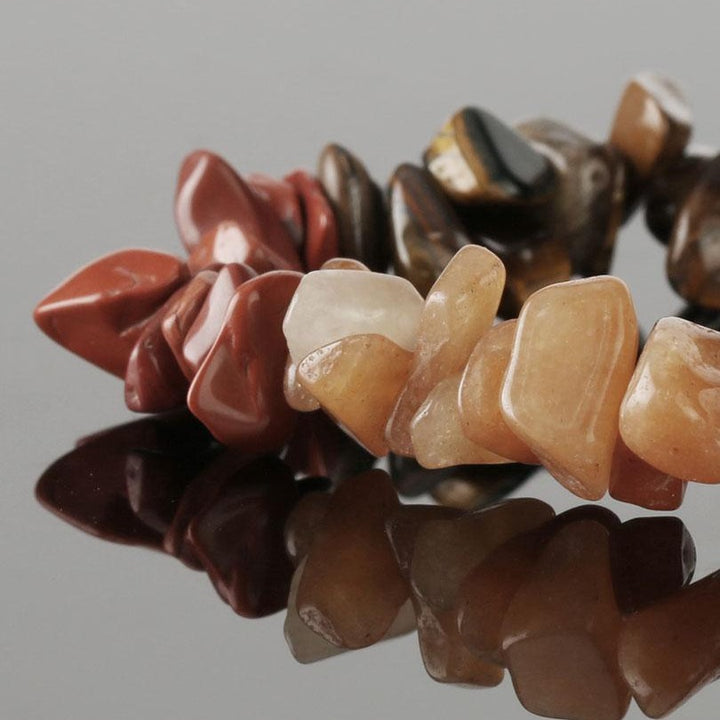 Chipped Gravel Beads Bracelet Buddha Chakra Crystals Lucky Bracelet