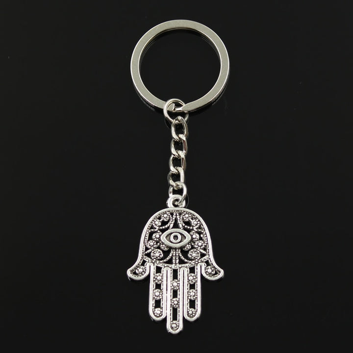 Antique Eye Hamsa Fatima Hand Keychain Evil Eye Amulet Protector Symbol