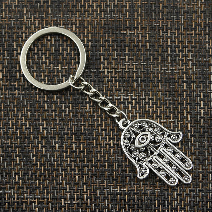 Antique Eye Hamsa Fatima Hand Keychain Evil Eye Amulet Protector Symbol