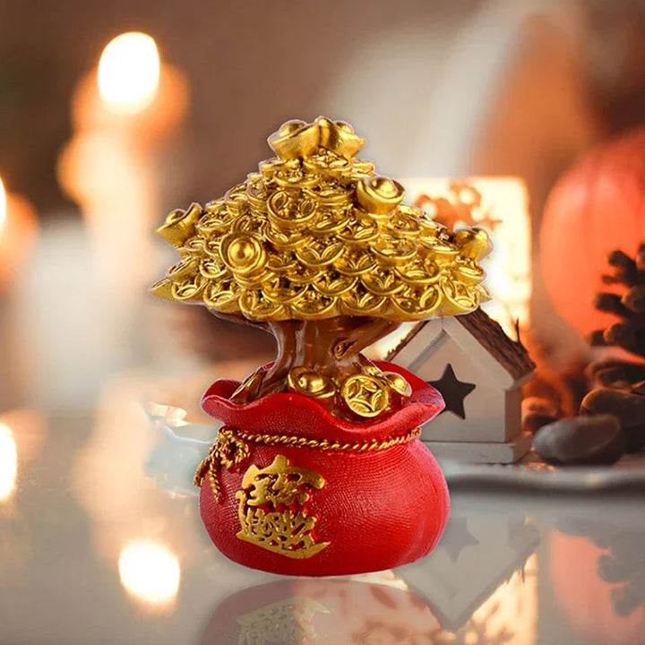 Feng Shui Money Tree Bag Figurine Chinese Moneytree Wealth Figurine