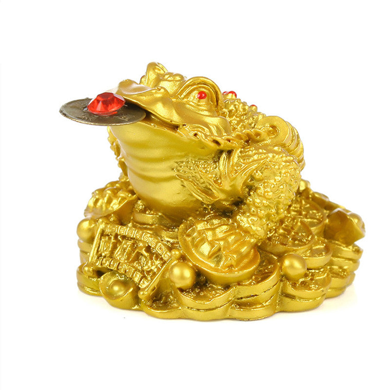 Feng Shui Lucky Frog Good Fortune Money Frog Gold Bronze