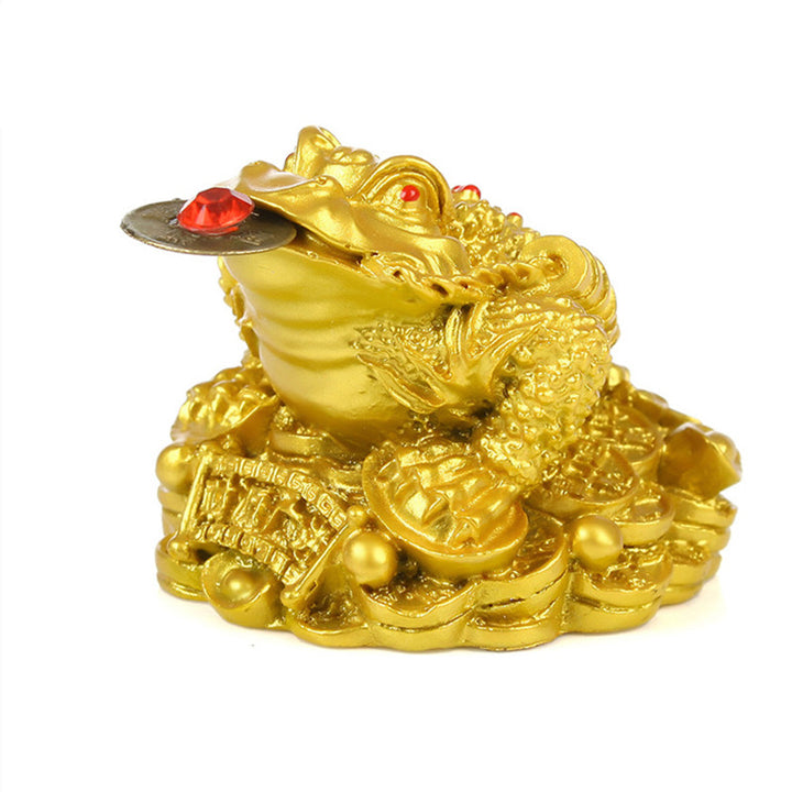 Feng Shui Lucky Frog Good Fortune Money Frog Gold Bronze