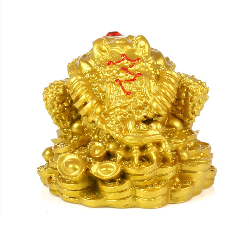Feng Shui Lucky Frog Good Fortune Money Frog Gold Bronze