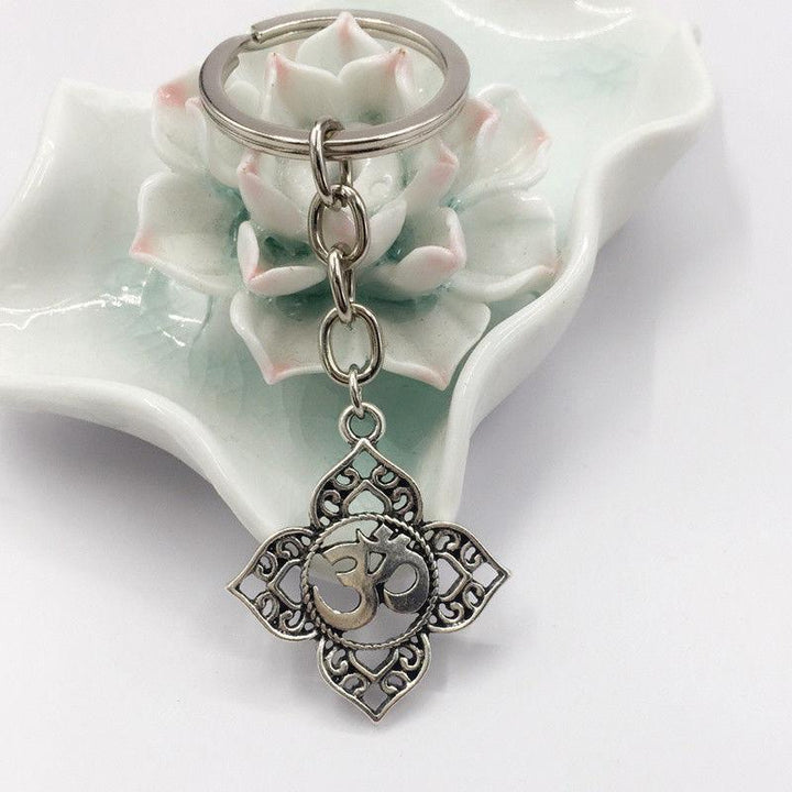 OM Key Chain Sacred Metal Key Ring
