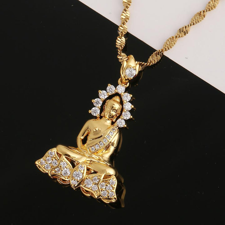 Lucky Tibetan Amitabha Buddha Necklace Symbol Hinduism Necklace