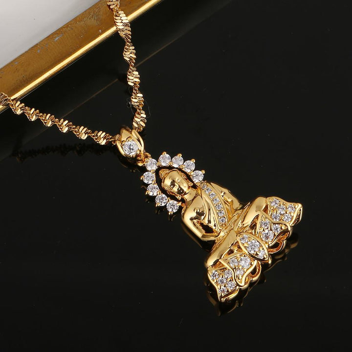 Lucky Tibetan Amitabha Buddha Necklace Symbol Hinduism Necklace